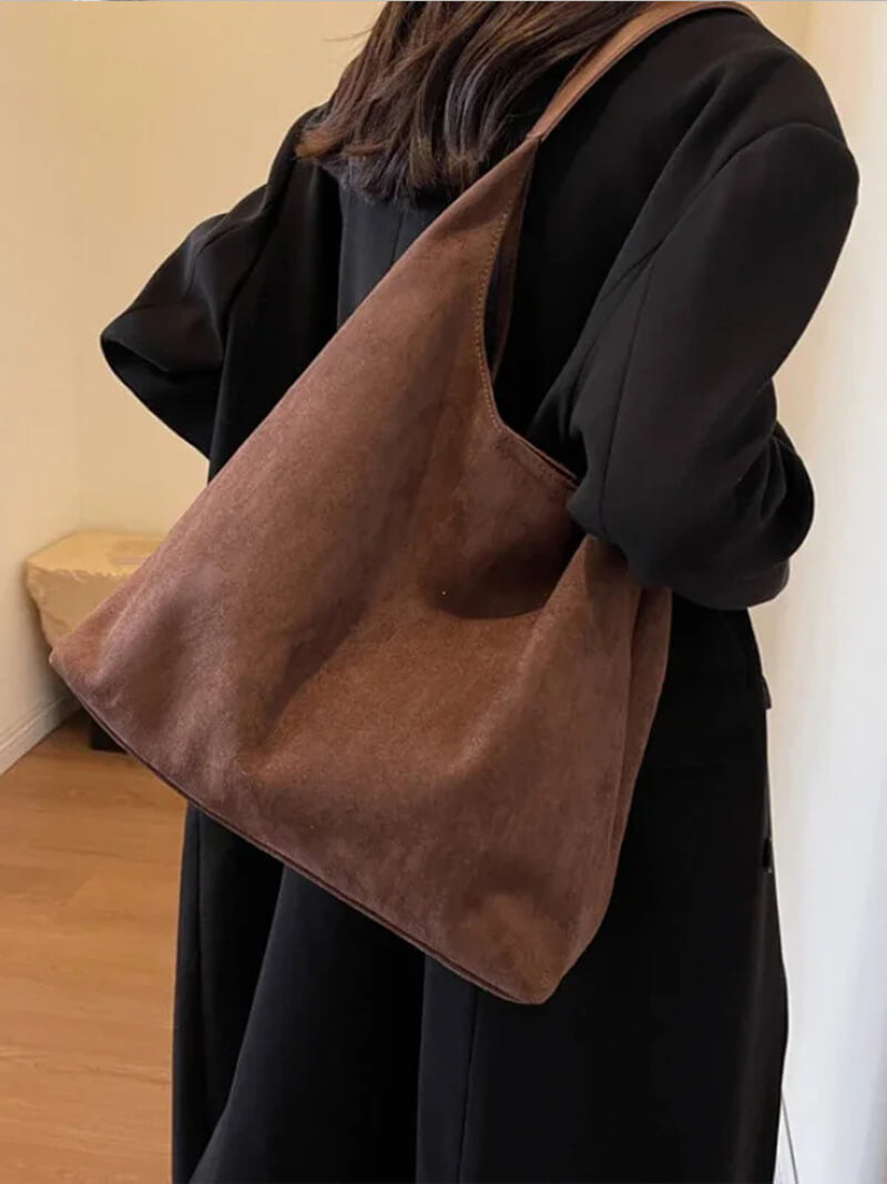Juna | Spacious Vegan Suede Shoulder Bag