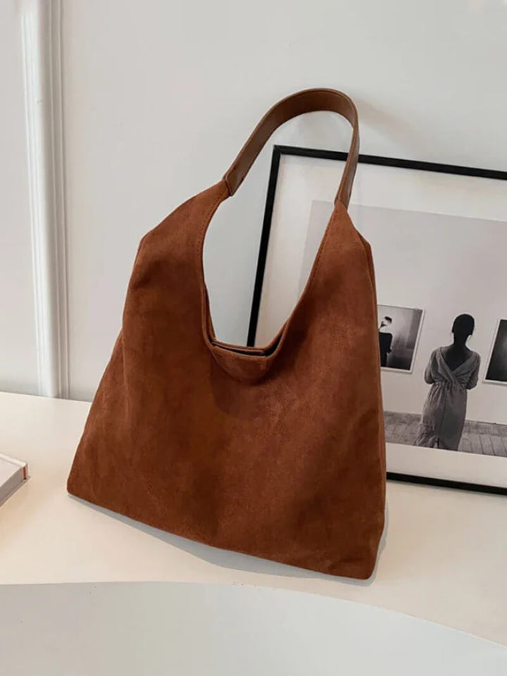 Juna | Spacious Vegan Suede Shoulder Bag