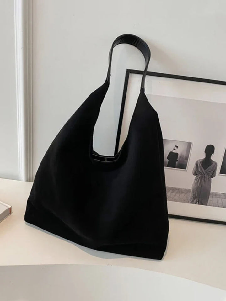 Juna | Spacious Vegan Suede Shoulder Bag