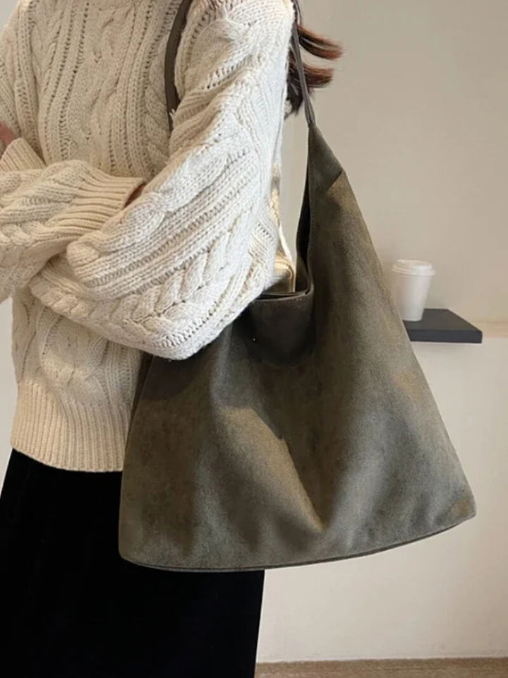 Juna | Spacious Vegan Suede Shoulder Bag
