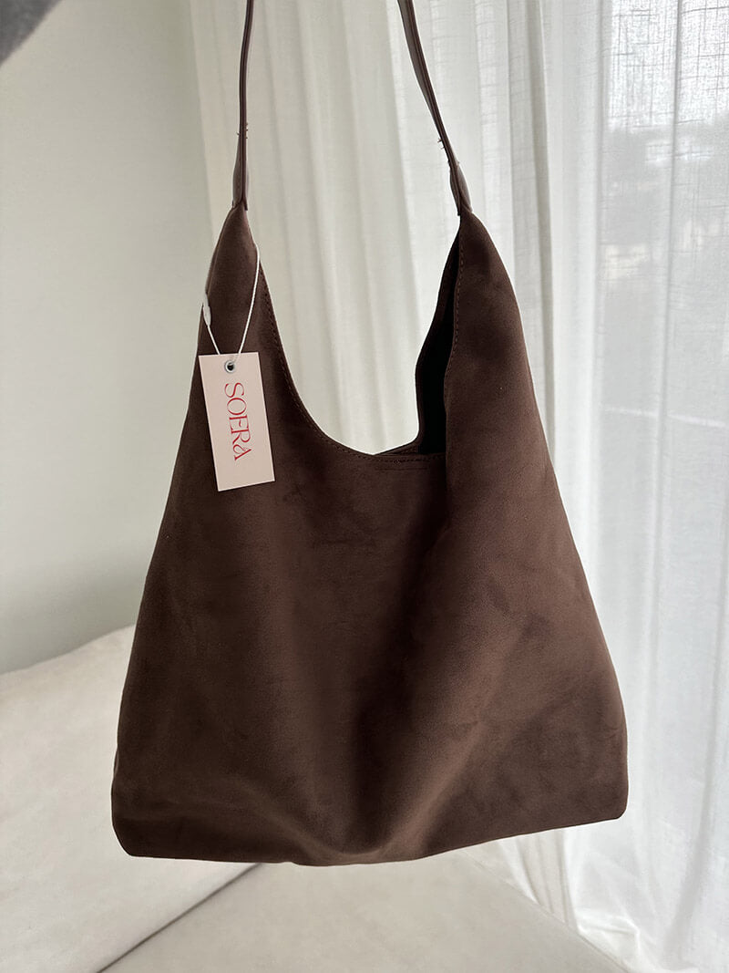 Juna | Spacious Vegan Suede Shoulder Bag
