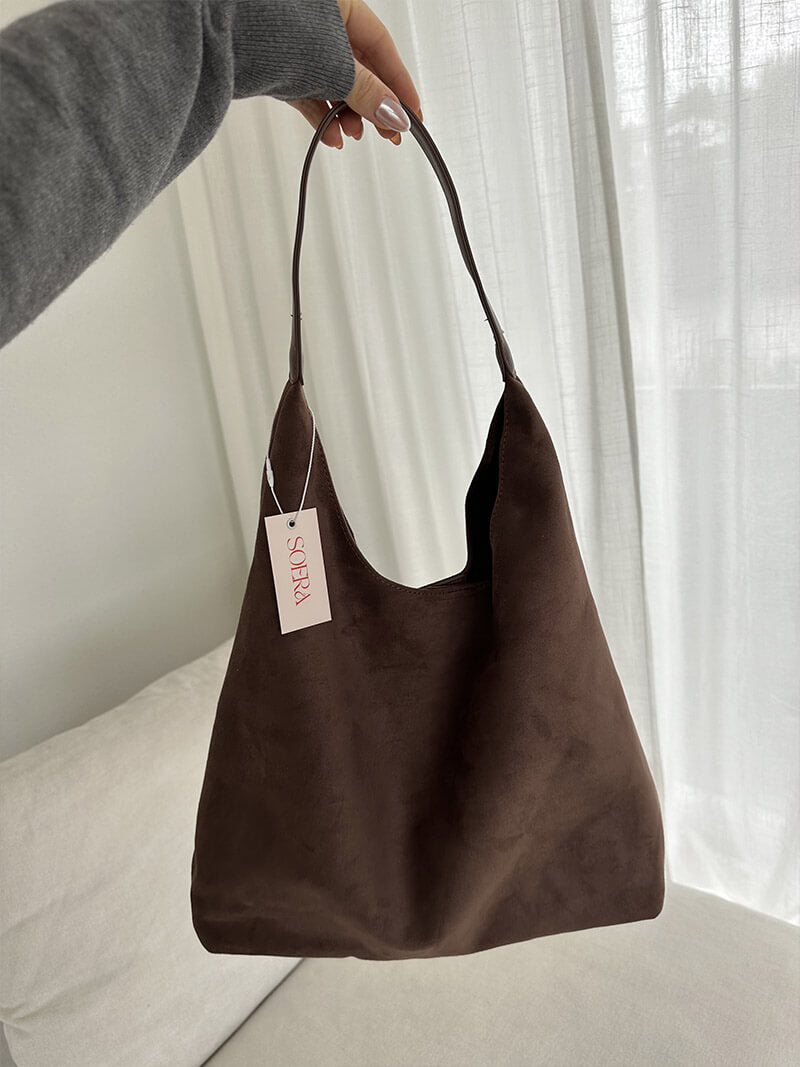 Juna | Spacious Vegan Suede Shoulder Bag