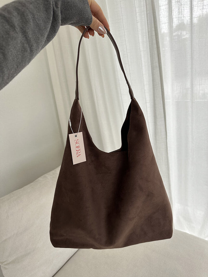 Juna | Spacious Vegan Suede Shoulder Bag