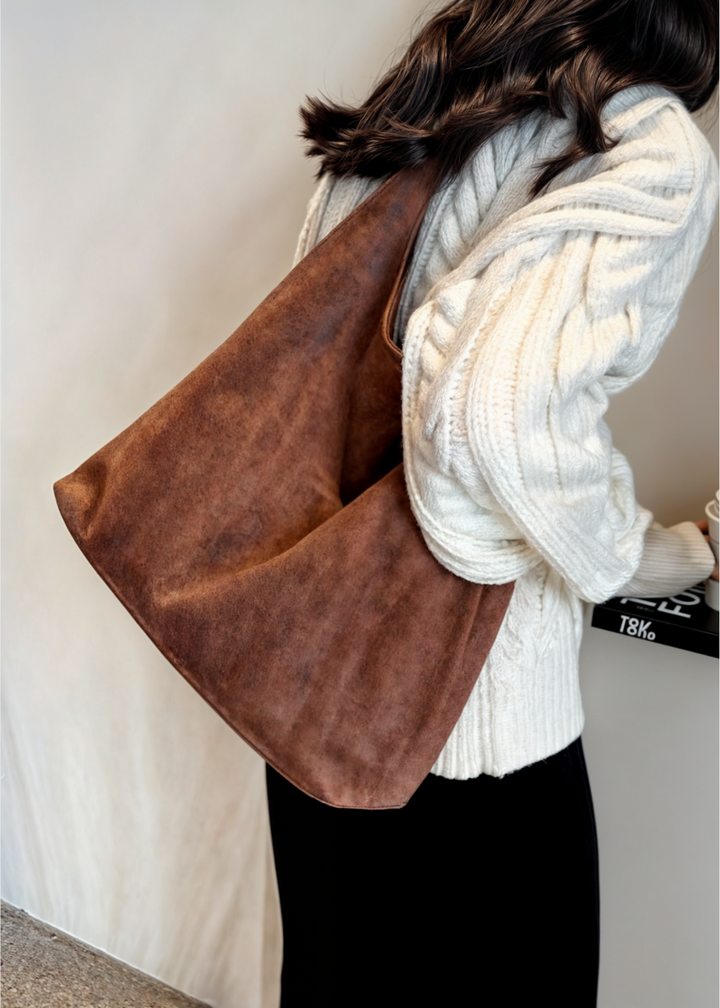 Stella | Suede Shoulder Bag with Buckle