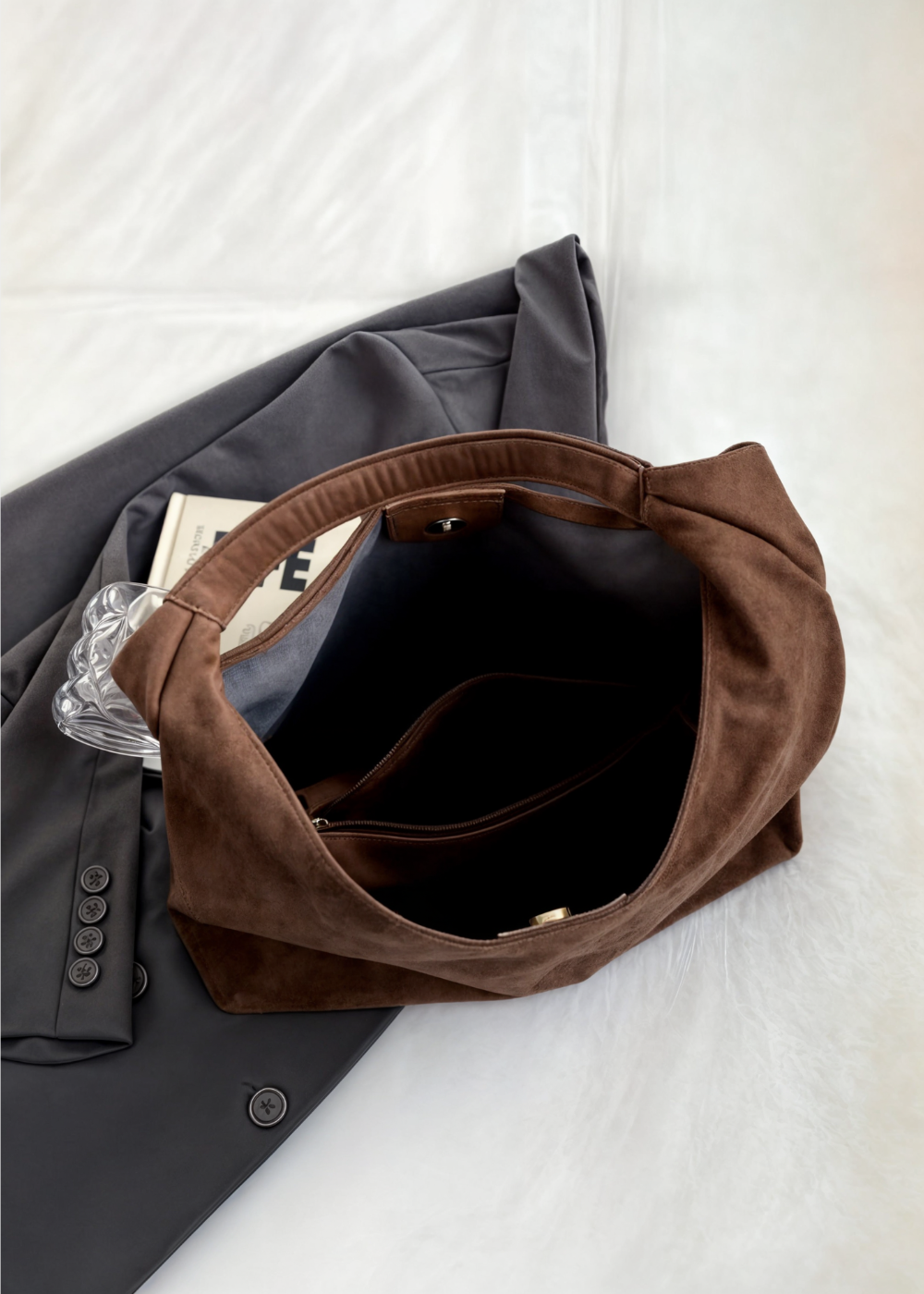 Stella | Suede Shoulder Bag with Buckle