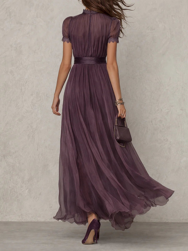 Marie™ | Long purple dress with keyhole neckline