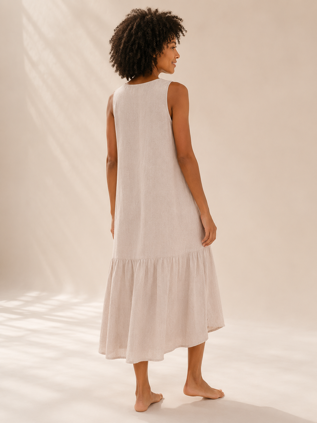Noor | Patchwork V-Neck Midi Dress
