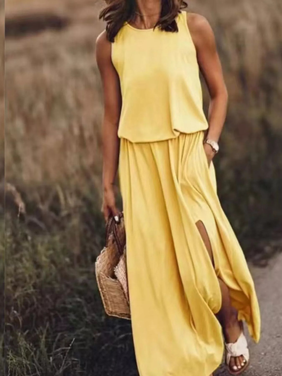 Paloma | Sleeveless Slit Maxi Dress