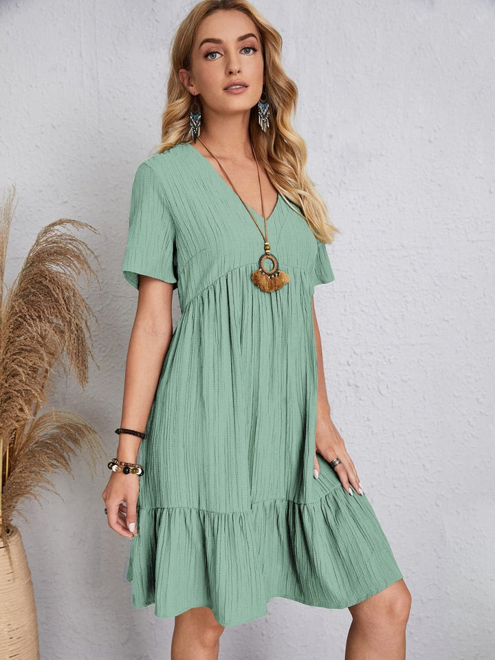 Poppy | V-Neck Short Sleeve Dress