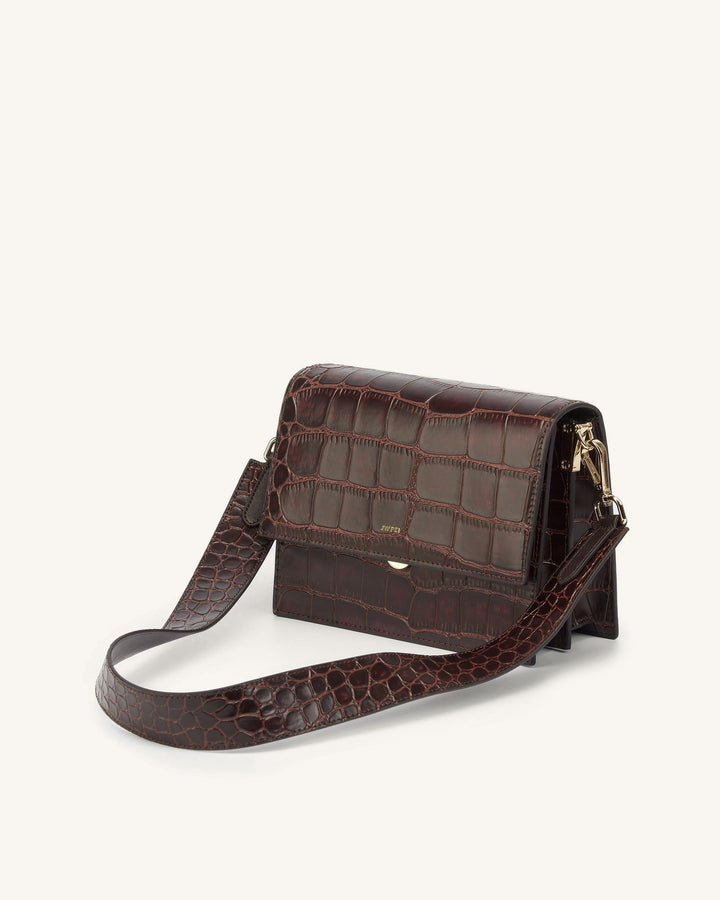 Fleur | Mini Croc Flap Crossbody