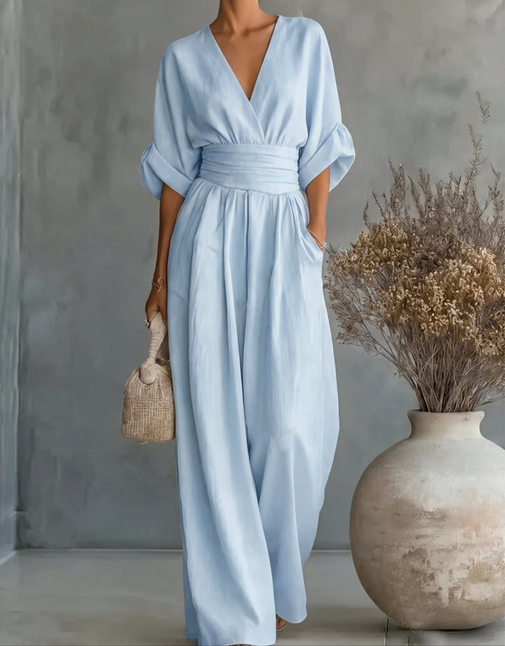 Juliette | Wide-Leg Crossover Jumpsuit