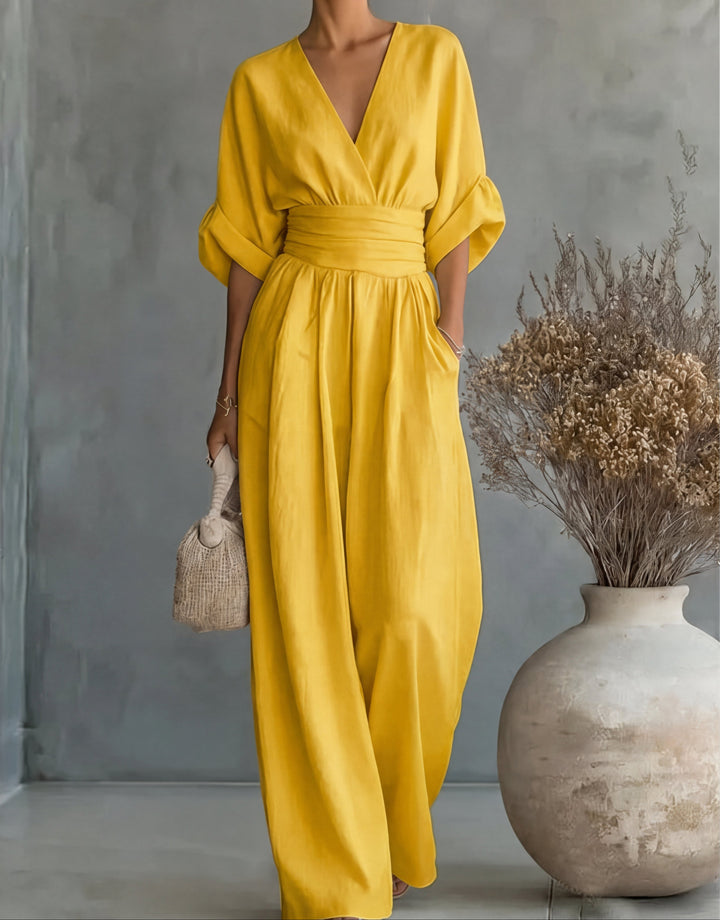 Juliette | Wide-Leg Crossover Jumpsuit