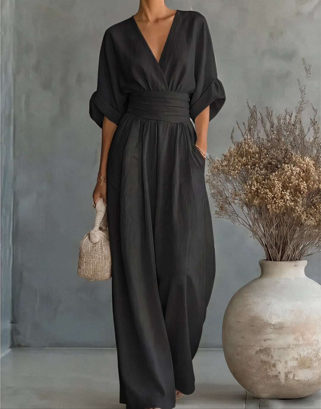 Juliette | Wide-Leg Crossover Jumpsuit