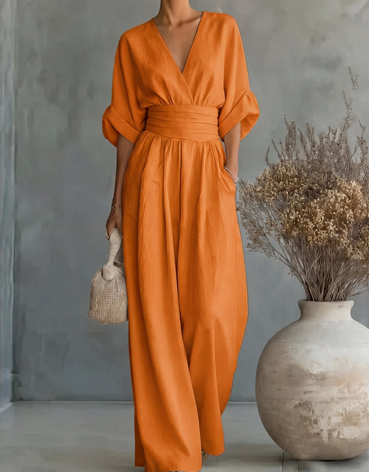 Juliette | Wide-Leg Crossover Jumpsuit
