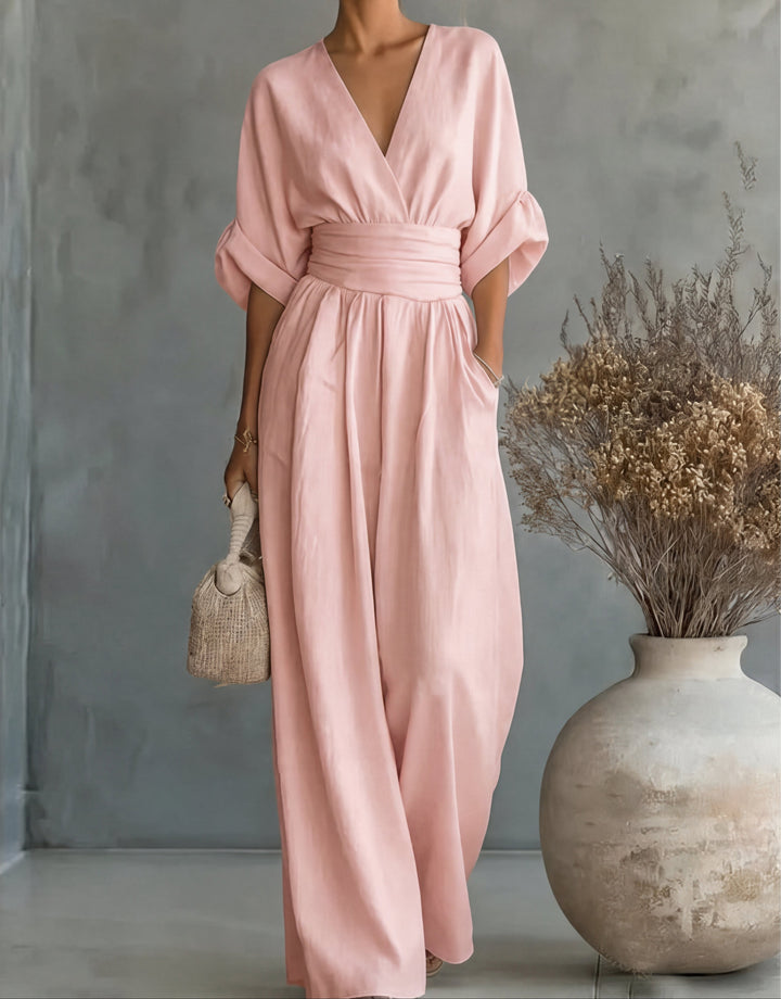 Juliette | Wide-Leg Crossover Jumpsuit