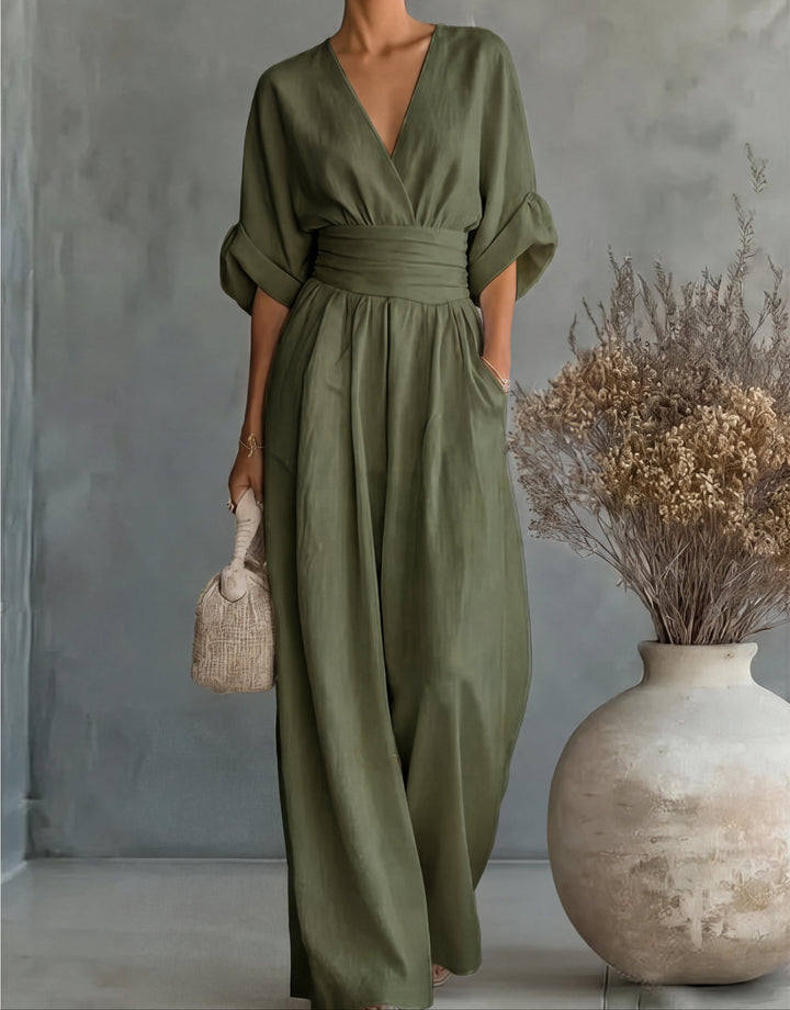 Juliette | Wide-Leg Crossover Jumpsuit