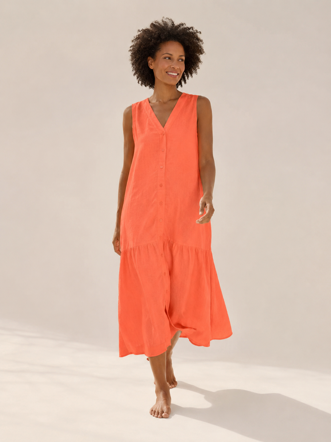Noor | Patchwork V-Neck Midi Dress
