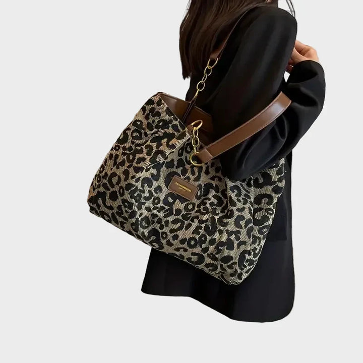 Lush | Leopard Tote with Chain Straps