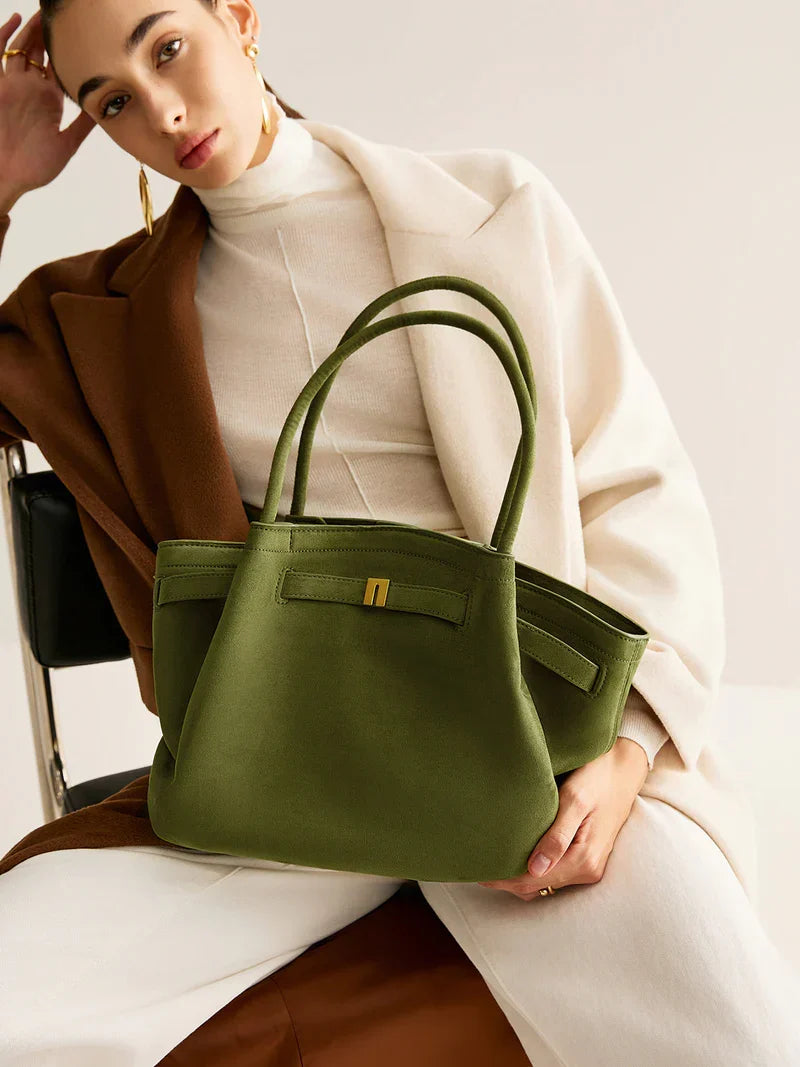 Daphne | Green Vegan Leather Shopper