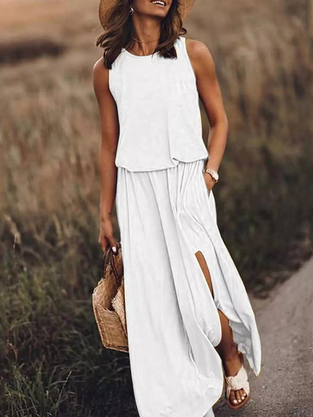 Paloma | Sleeveless Slit Maxi Dress