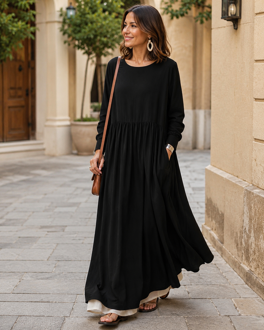Fleur | Relaxed Pleated Maxi Dress