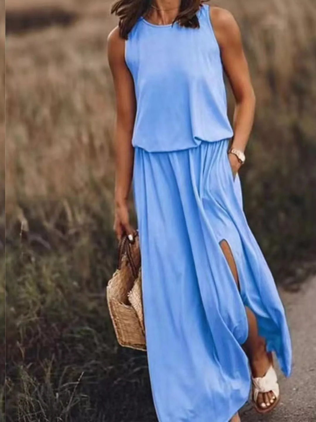 Paloma | Sleeveless Slit Maxi Dress