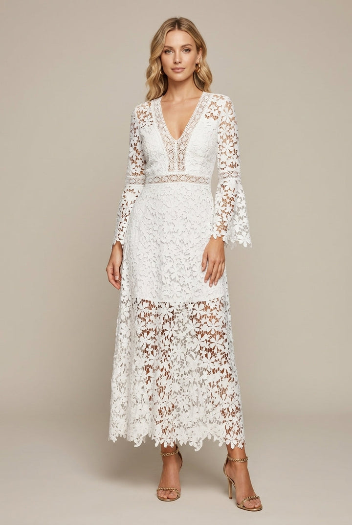 Vivienne | Lace V-Neck Maxi Dress