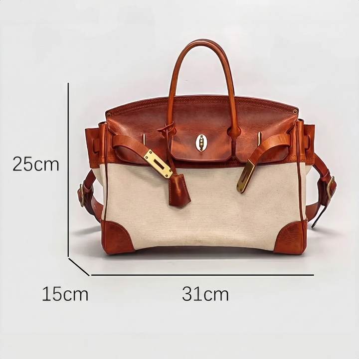 Dali | Travel Duffle Bag with Leather Trim and Gold-Tone Hardware