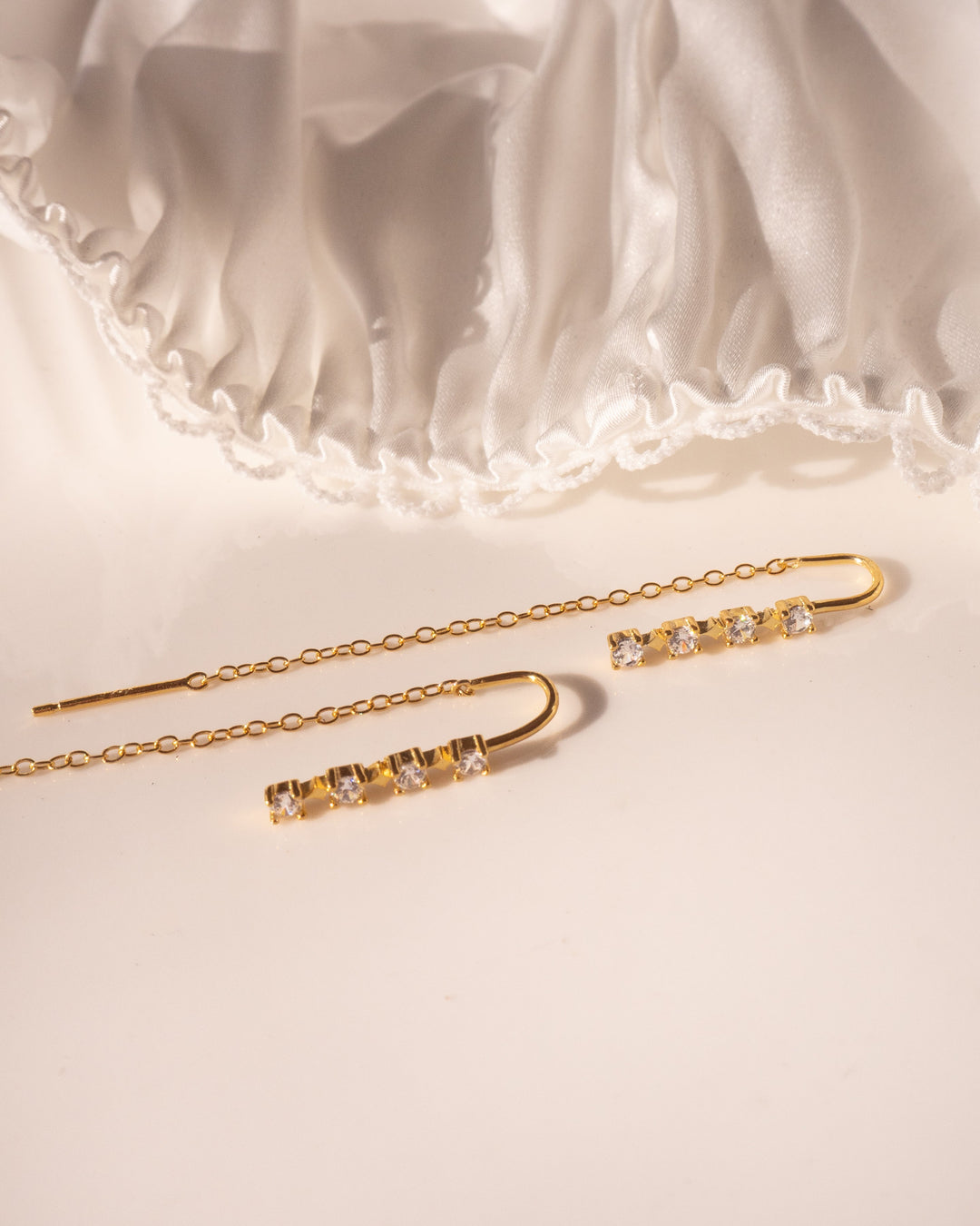 Flora Thread Earrings | Gold