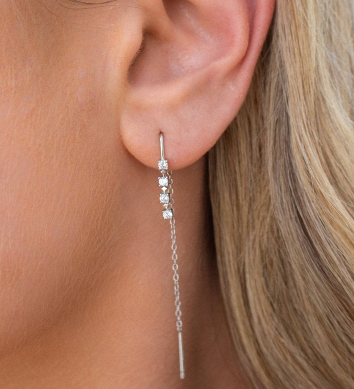 Flora Thread Earrings | Silver