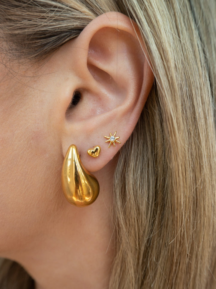 Mini Heart Studs | Gold