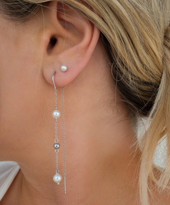 Lucy Thread Earrings | Silver
