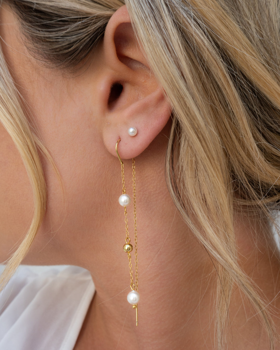 Lucy Thread Earrings | Gold
