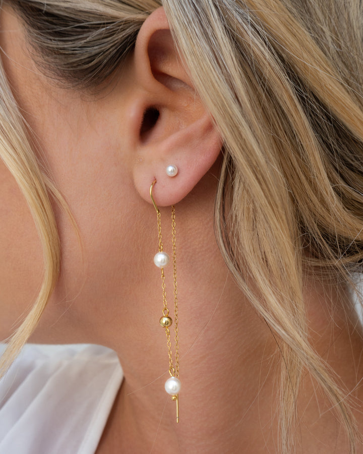 Lucy Thread Earrings | Gold