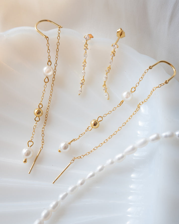 Lucy Thread Earrings | Gold