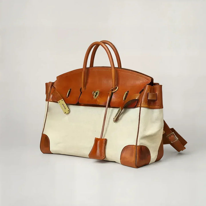 Dali | Travel Duffle Bag with Leather Trim and Gold-Tone Hardware