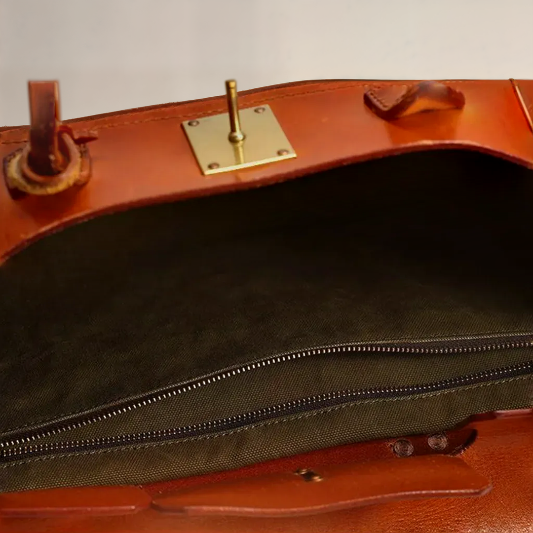 Dali | Travel Duffle Bag with Leather Trim and Gold-Tone Hardware