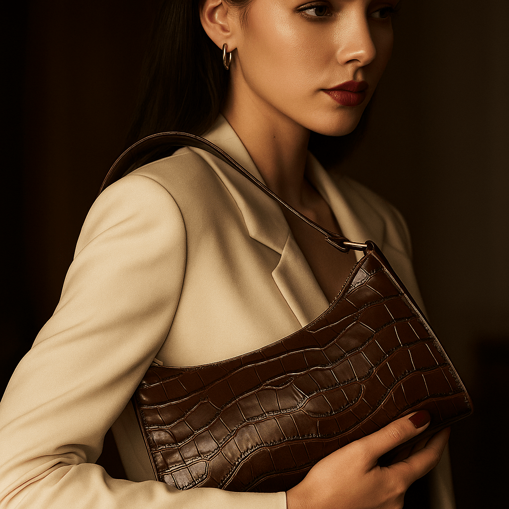 Cora | Croc-Embossed Mini Baguette