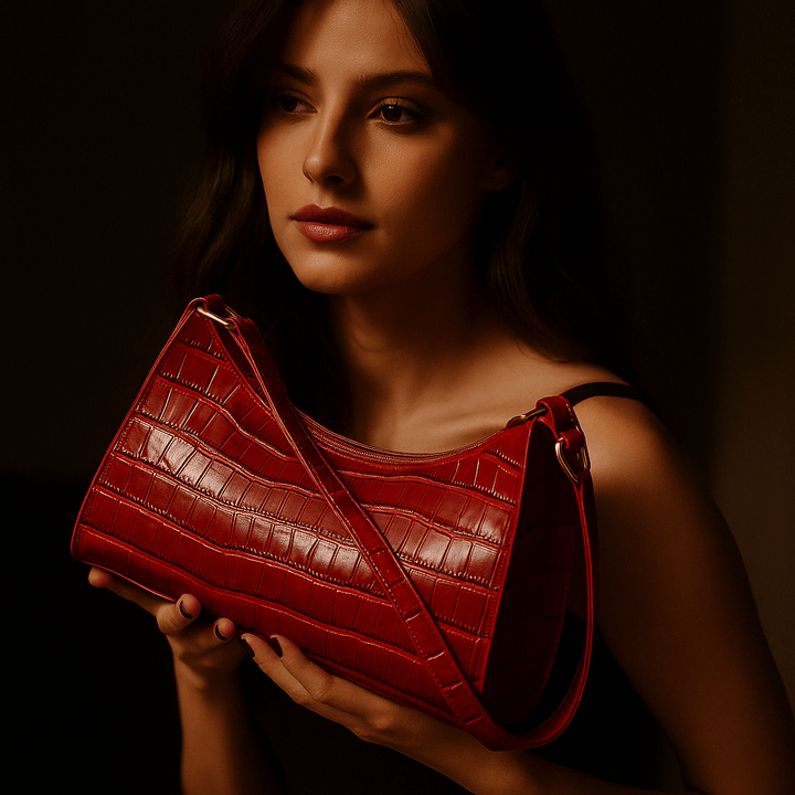 Cora | Croc-Embossed Mini Baguette