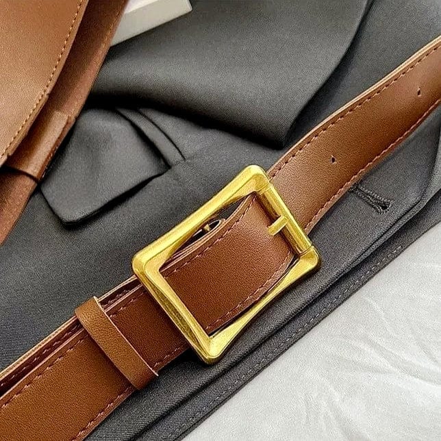 Alba | Minimalist Hobo with Gold Buckle