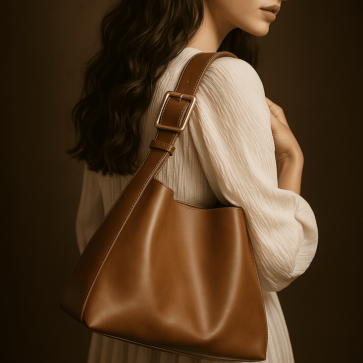 Alba | Minimalist Hobo with Gold Buckle