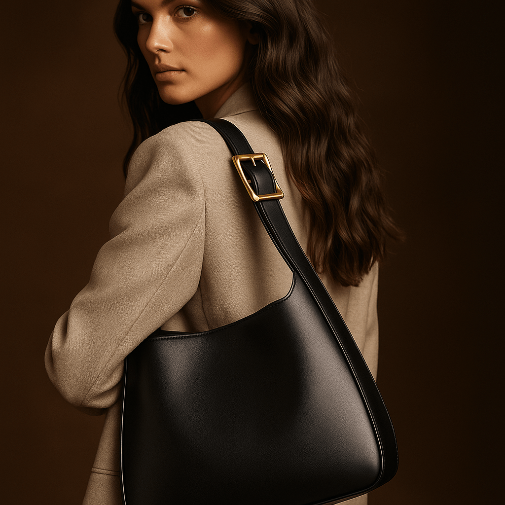 Alba | Minimalist Hobo with Gold Buckle