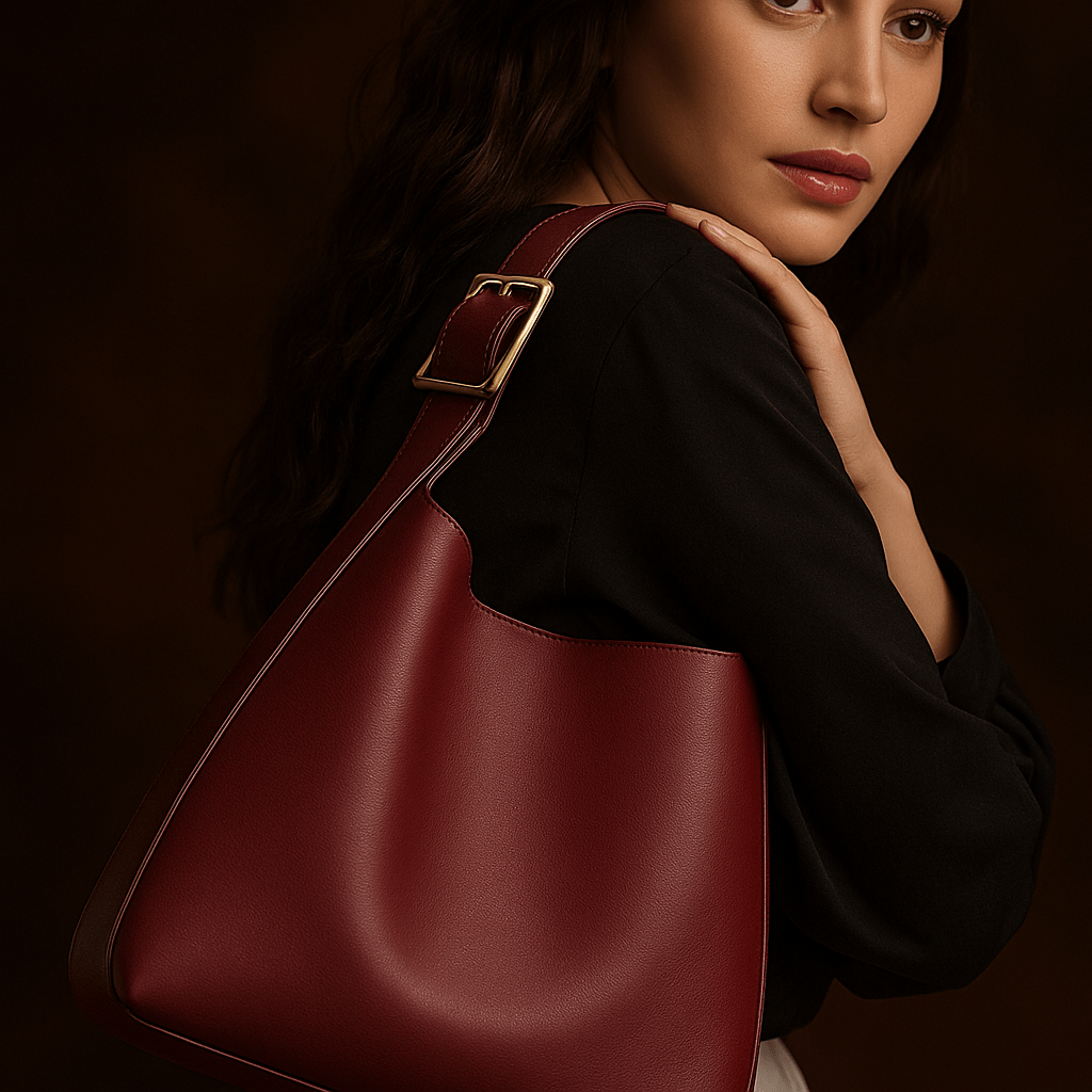 Alba | Minimalist Hobo with Gold Buckle