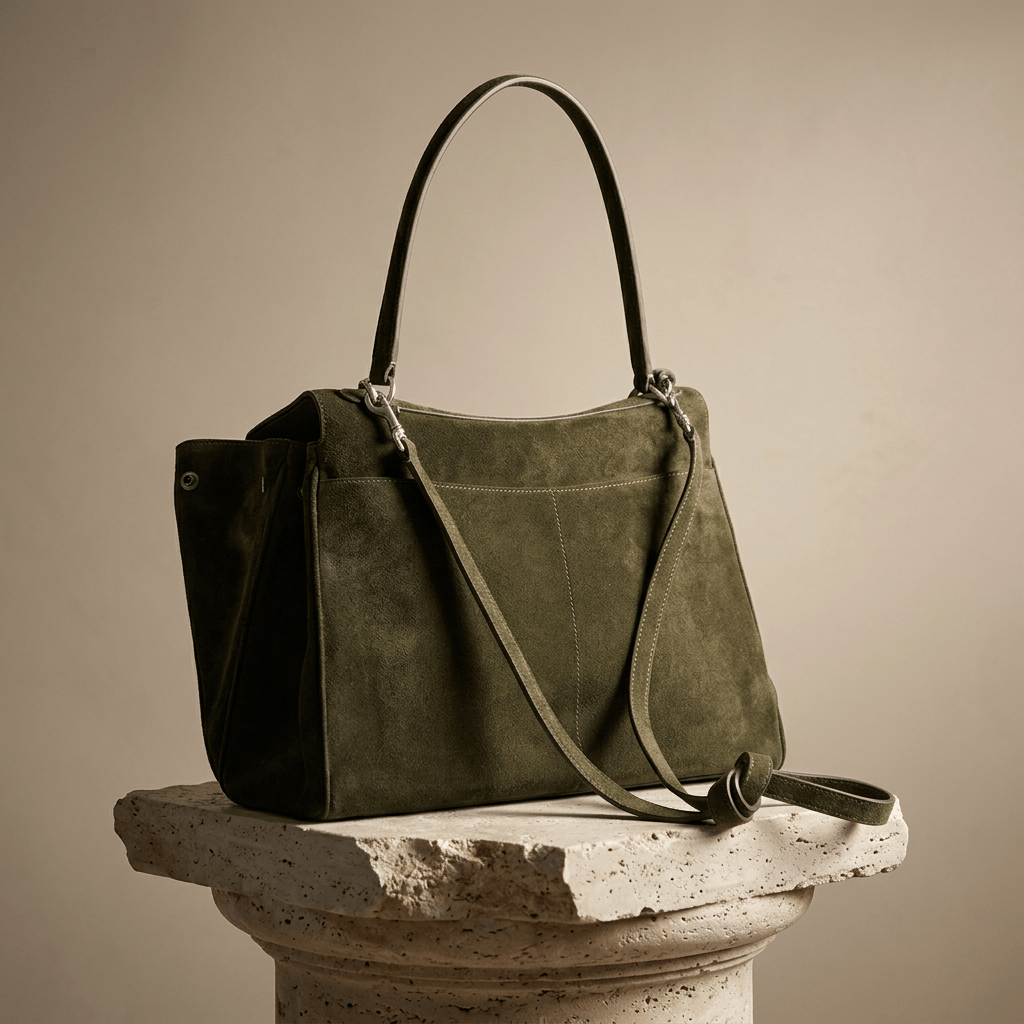 Chromatica | Forest Green Suede Tote