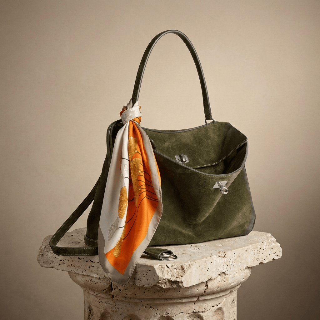 Chromatica | Forest Green Suede Tote