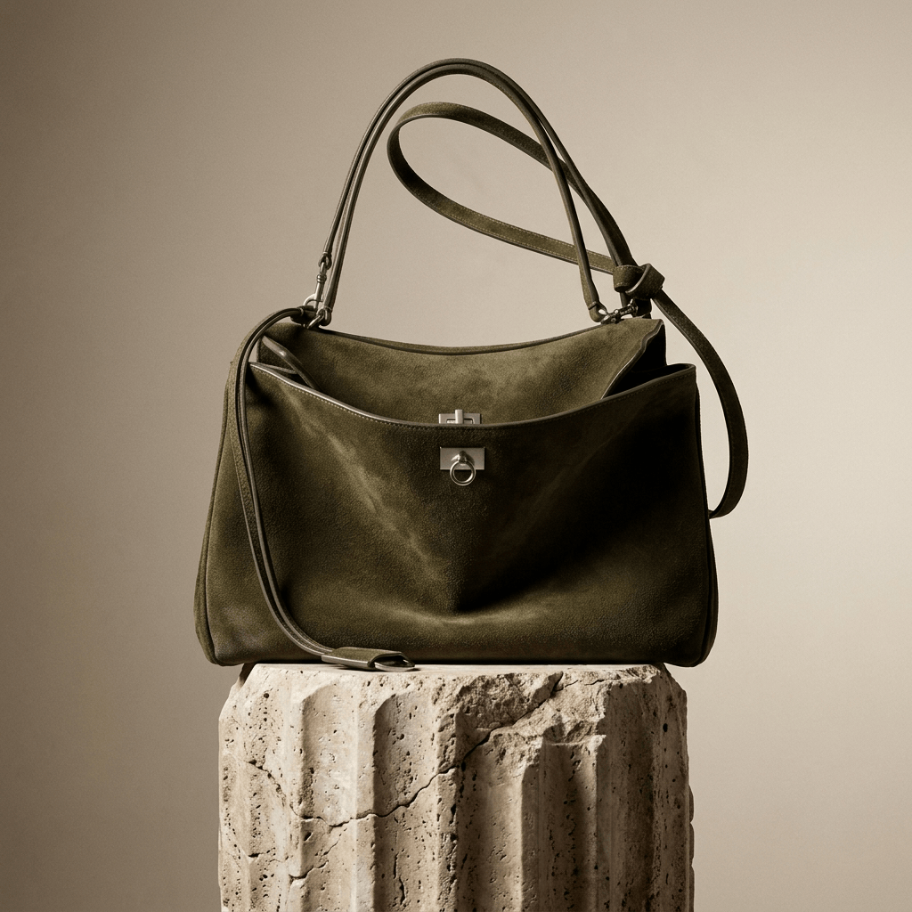 Chromatica | Forest Green Suede Tote