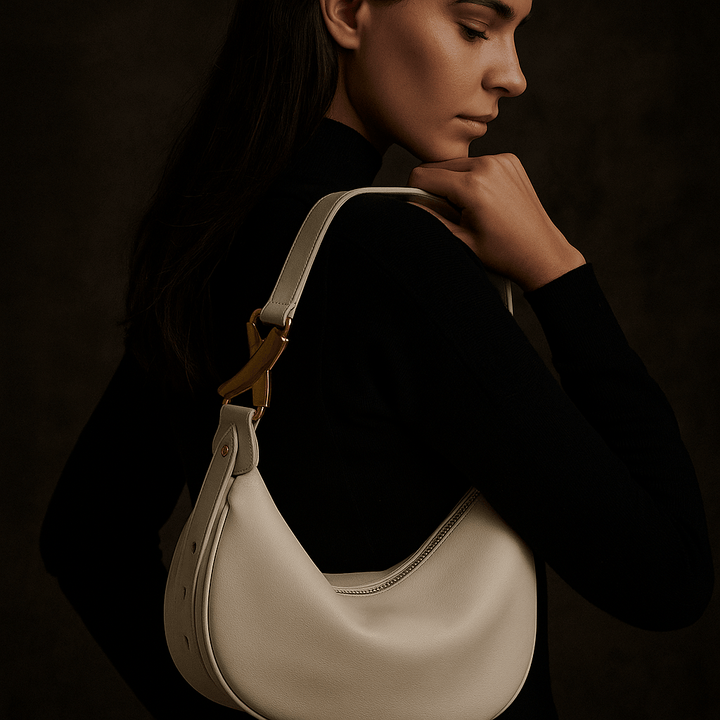 Livia | Cowhide Half-Moon Shoulder Bag