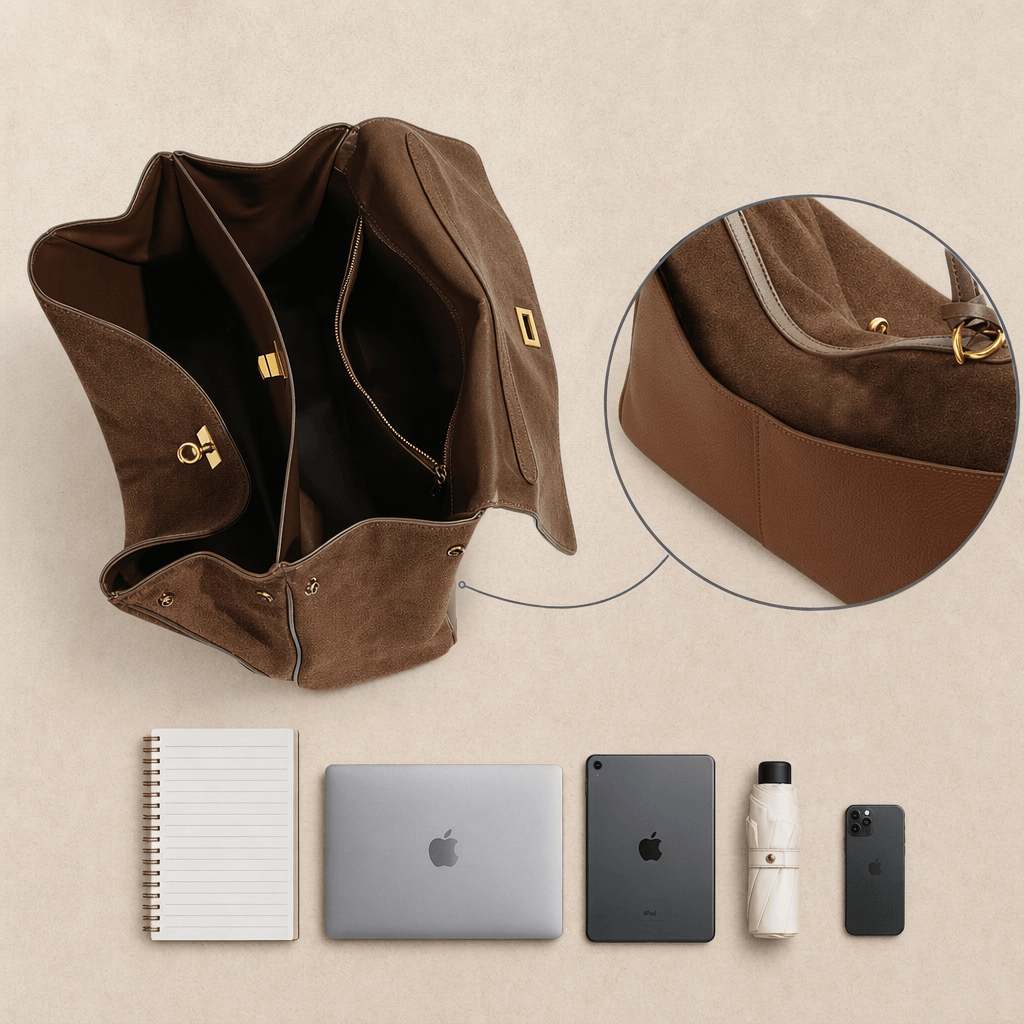 Moira Timeless | Coffee Suede Tote