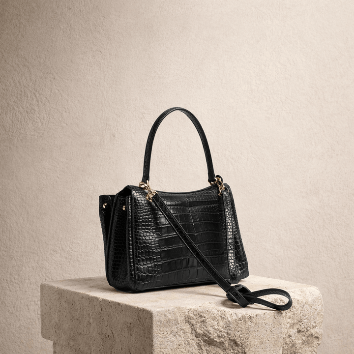 Moira Coccodrillo Bag - Large Size, Black