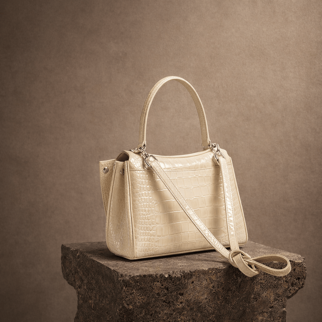 Moira Coccodrillo Bag - Large Size, Black
